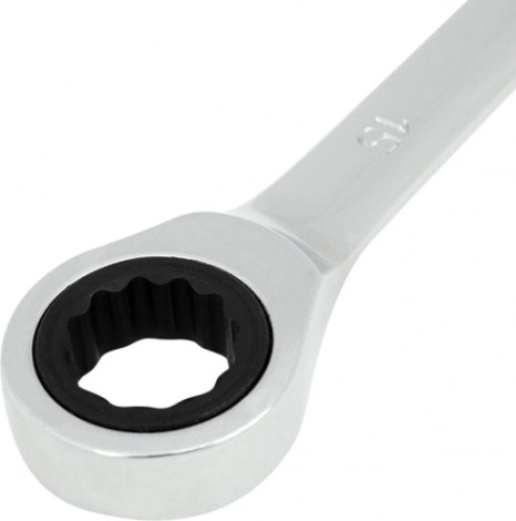 Ключ комбинированный REXANT 12-5810-1 трещоточный 15 мм, crv, зеркальный хром