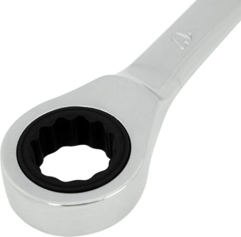 Ключ комбинированный REXANT 12-5812-1 трещоточный 17 мм, crv, зеркальный хром Ключ комбинированный REXANT 12-5812-1 трещоточный 17 мм, crv, зеркальный хром