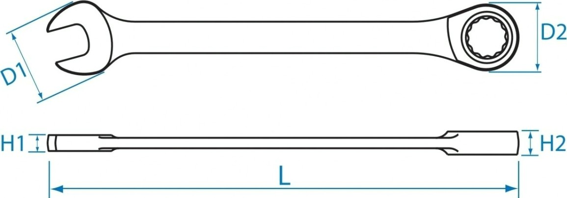 Ключ комбинированный трещоточный KING TONY 373124М 24 мм [373124M]