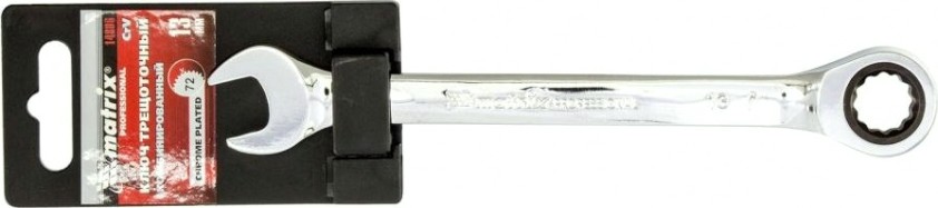 Ключ комбинированный трещоточный MATRIX 13мм, crv, зеркальный хром [14806]