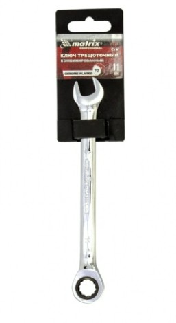 Ключ комбинированный трещоточный MATRIX 14804 11мм, CrV Ключ комбинированный трещоточный MATRIX 14804 11мм, CrV