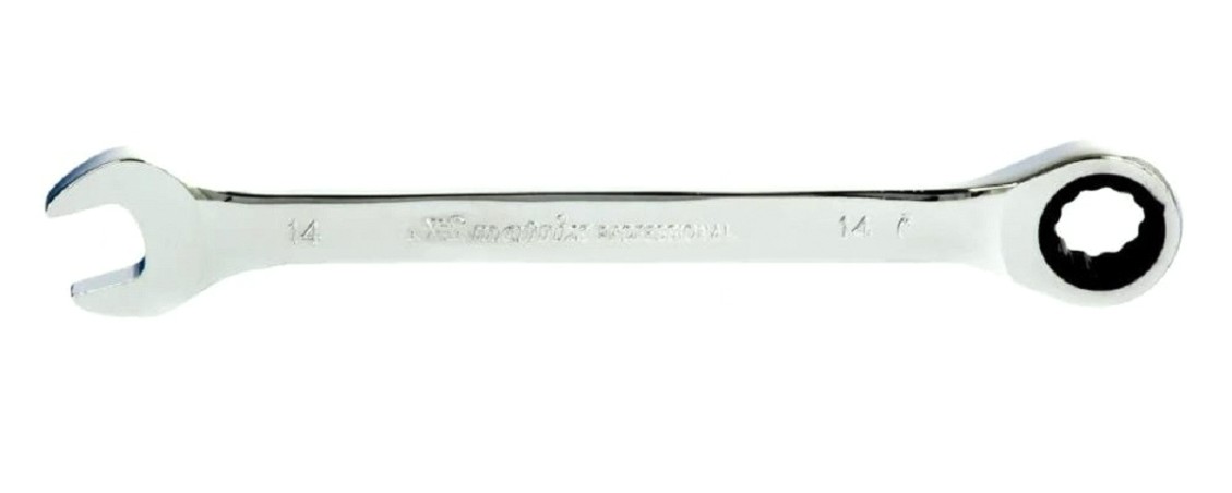 Ключ комбинированный трещоточный MATRIX 14807 14мм, CrV Ключ комбинированный трещоточный MATRIX 14807 14мм, CrV