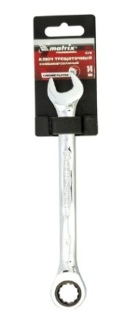 Ключ комбинированный трещоточный MATRIX 14807 14мм, CrV Ключ комбинированный трещоточный MATRIX 14807 14мм, CrV