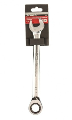 Ключ комбинированный трещоточный MATRIX 14813 21 мм, CrV Ключ комбинированный трещоточный MATRIX 14813 21 мм, CrV