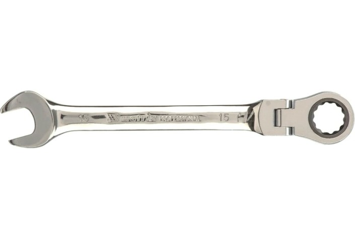 Ключ комбинированный трещоточный MATRIX 14828 15 мм, CrV шарнирный Ключ комбинированный трещоточный MATRIX 14828 15 мм, CrV шарнирный