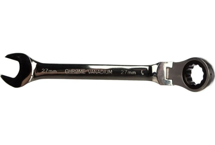 Ключ комбинированный трещоточный MATRIX 14872 27 мм, CrV шарнирный Ключ комбинированный трещоточный MATRIX 14872 27 мм, CrV шарнирный