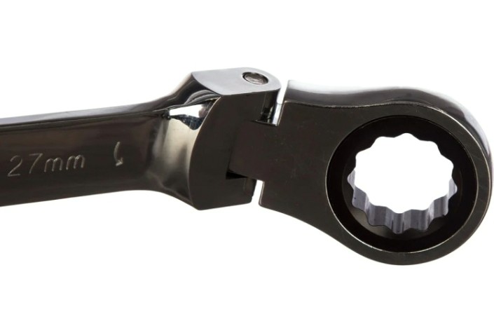 Ключ комбинированный трещоточный MATRIX 14872 27 мм, CrV шарнирный