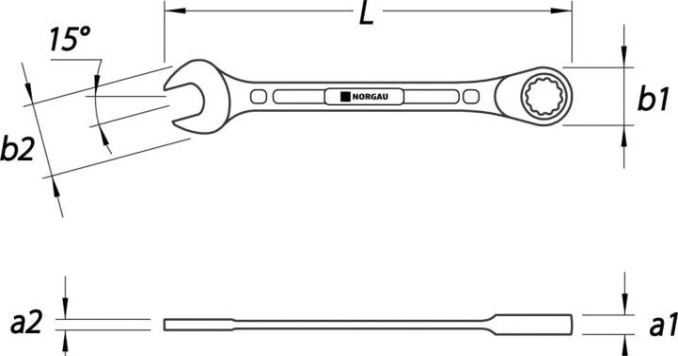 Ключ комбинированный трещоточный Norgau тип N7R 10 мм [060240010]