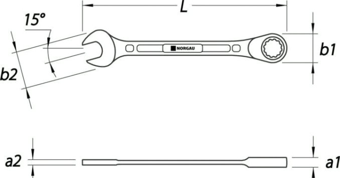 Ключ комбинированный трещоточный Norgau тип N7R 11 мм [060240011]
