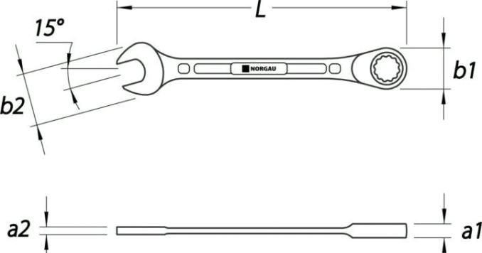 Ключ комбинированный трещоточный Norgau тип N7R 12 мм [060240012]