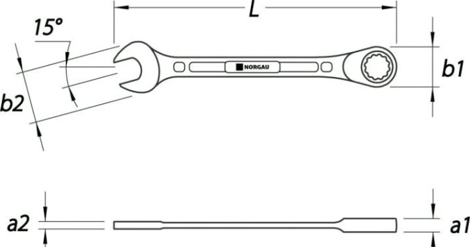 Ключ комбинированный трещоточный Norgau тип N7R 13 мм [060240013]