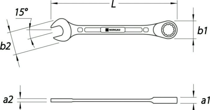 Ключ комбинированный трещоточный Norgau тип N7R 14 мм [060240014]