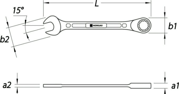 Ключ комбинированный трещоточный Norgau тип N7R 16 мм [060240016]