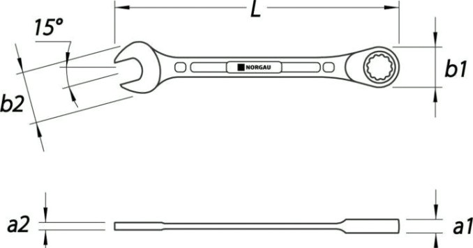 Ключ комбинированный трещоточный Norgau тип N7R 17 мм [060240017]