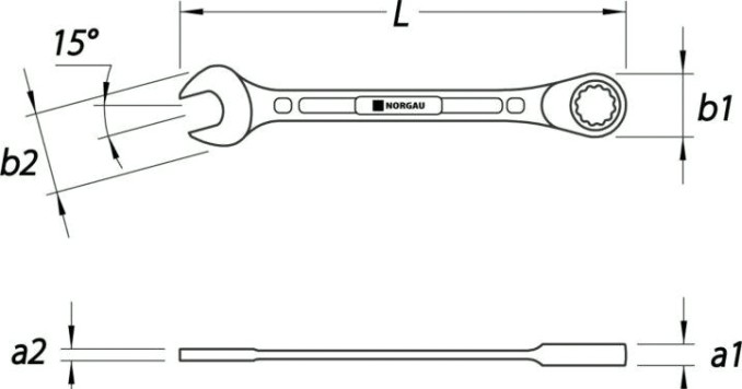 Ключ комбинированный трещоточный Norgau тип N7R 18 мм [060240018]