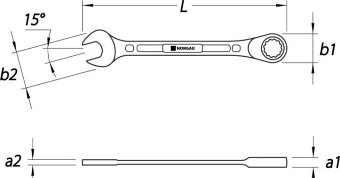 Ключ комбинированный трещоточный Norgau тип N7R 19 мм [060240019]