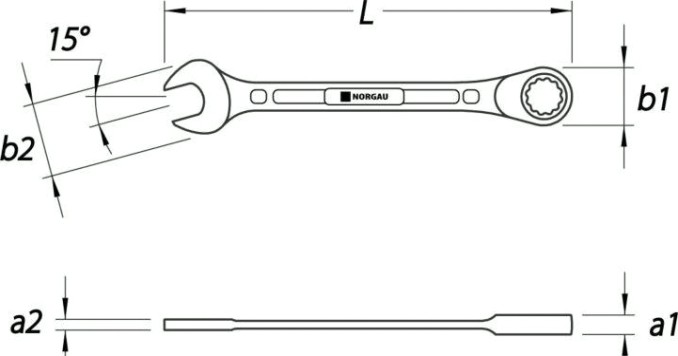 Ключ комбинированный трещоточный Norgau тип N7R 22 мм [060240022]