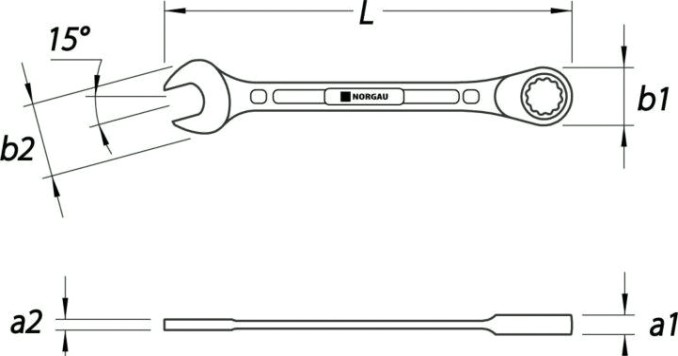 Ключ комбинированный трещоточный Norgau тип N7R 30 мм [060240030]