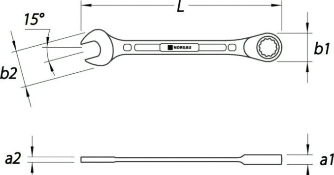 Ключ комбинированный трещоточный Norgau тип N7R 32 мм [060240032]