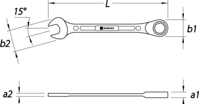 Ключ комбинированный трещоточный Norgau тип N7R 8 мм [060240008]