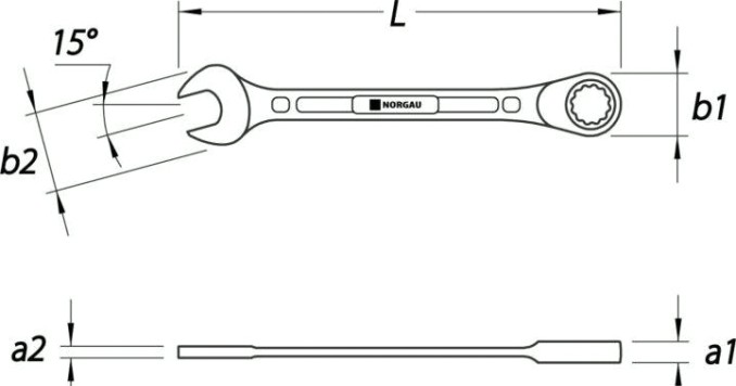 Ключ комбинированный трещоточный Norgau тип N7R 9 мм [060240009]