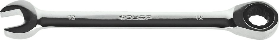 Ключ комбинированный трещоточный ЗУБР МАСТЕР гаечный 12 мм, [27074-12]