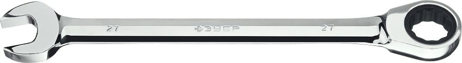 Ключ комбинированный трещоточный ЗУБР МАСТЕР гаечный 27 мм, [27074-27]