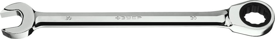 Ключ комбинированный трещоточный ЗУБР МАСТЕР гаечный 30 мм, [27074-30]