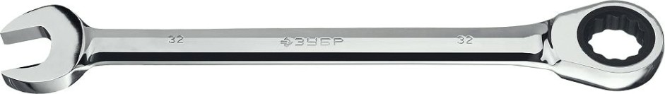 Ключ комбинированный трещоточный ЗУБР МАСТЕР гаечный 32 мм, [27074-32]