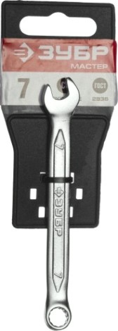 Ключ комбинированный ЗУБР МАСТЕР гаечный 7 мм, [27087-07]