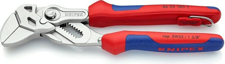 Ключ переставной KNIPEX 8605180TBK 180 мм, cr-v, хромированные рукоятки [KN-8605180TBK]