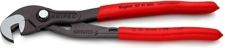 Ключ переставной KNIPEX 8741250SB raptor 250 мм. [KN-8741250SB]