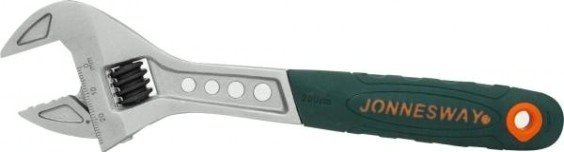 Ключ разводной JONNESWAY W27AT8 эргономичный с пластиковой ручкой, 0-24 мм, L-200 [048046]