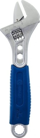 Ключ разводной Кобальт 244-933 160 мм, ширина захвата 24 мм двухкомпонентная руко