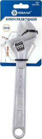 Ключ разводной Кобальт 244-995 260 мм, ширина захвата 35 мм.
