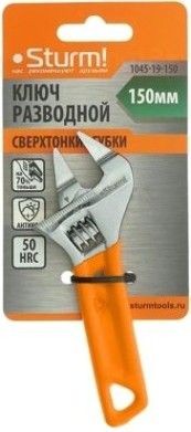 Ключ разводной Sturm 1045-19-150 120мм, зев 24мм, супертонкие губки, обливная рукоя