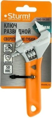Ключ разводной Sturm 1045-19-200 130мм, зев 32мм, супертонкие губки, обливная рукоя