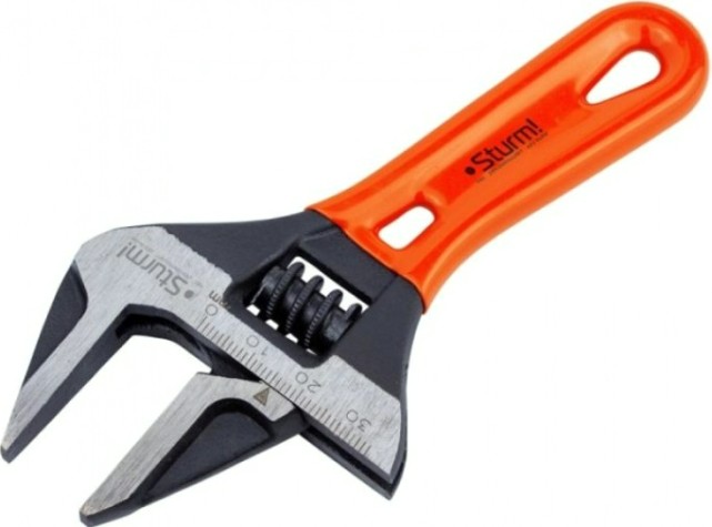 Ключ разводной Sturm 1045-28-135 c короткой ручкой 135мм, зев 34мм, crv