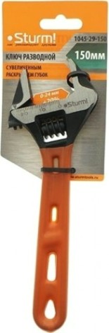 Ключ разводной Sturm 1045-29-150 150мм, crv сталь, увеличенный зев 24мм