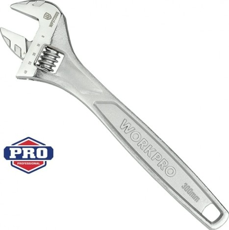 Ключ разводной WORKPRO WP272009 для высоких нагрузок 40х300мм