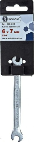 Ключ рожковый Кобальт 248-023 6x7 мм cr-v