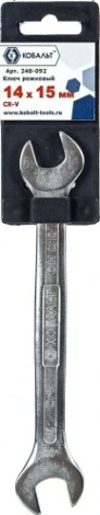 Ключ рожковый Кобальт 248-092 14x15 мм cr-v