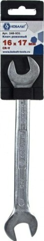 Ключ рожковый Кобальт 248-931 16x17 мм cr-v Ключ рожковый Кобальт 248-931 16x17 мм cr-v