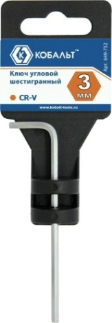 Ключ шестигранный Кобальт 649-752 угловой 3 мм cr-v
