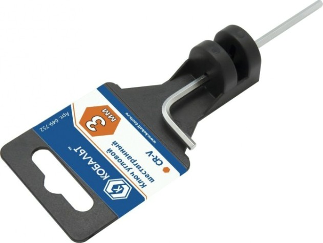 Ключ шестигранный Кобальт 649-752 угловой 3 мм cr-v