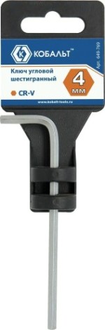 Ключ шестигранный Кобальт 649-769 угловой 4 мм cr-v