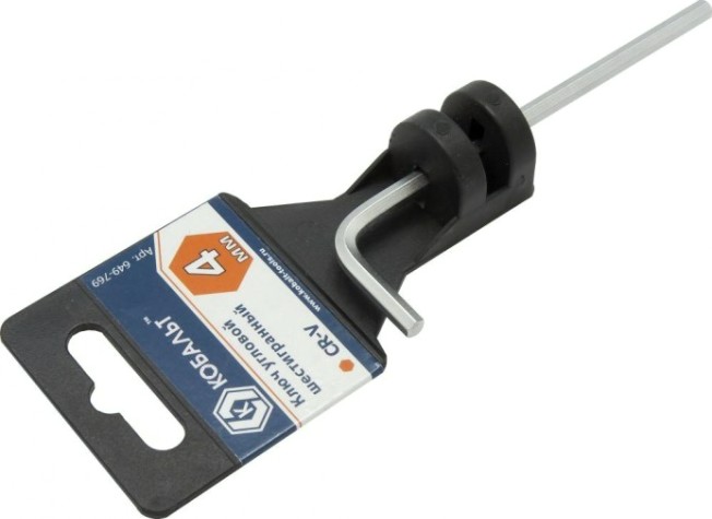 Ключ шестигранный Кобальт 649-769 угловой 4 мм cr-v