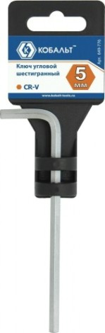 Ключ шестигранный Кобальт 649-776 угловой 5 мм cr-v