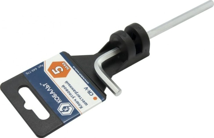 Ключ шестигранный Кобальт 649-776 угловой 5 мм cr-v Ключ шестигранный Кобальт 649-776 угловой 5 мм cr-v