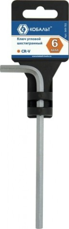 Ключ шестигранный Кобальт 649-783 угловой 6 мм cr-v